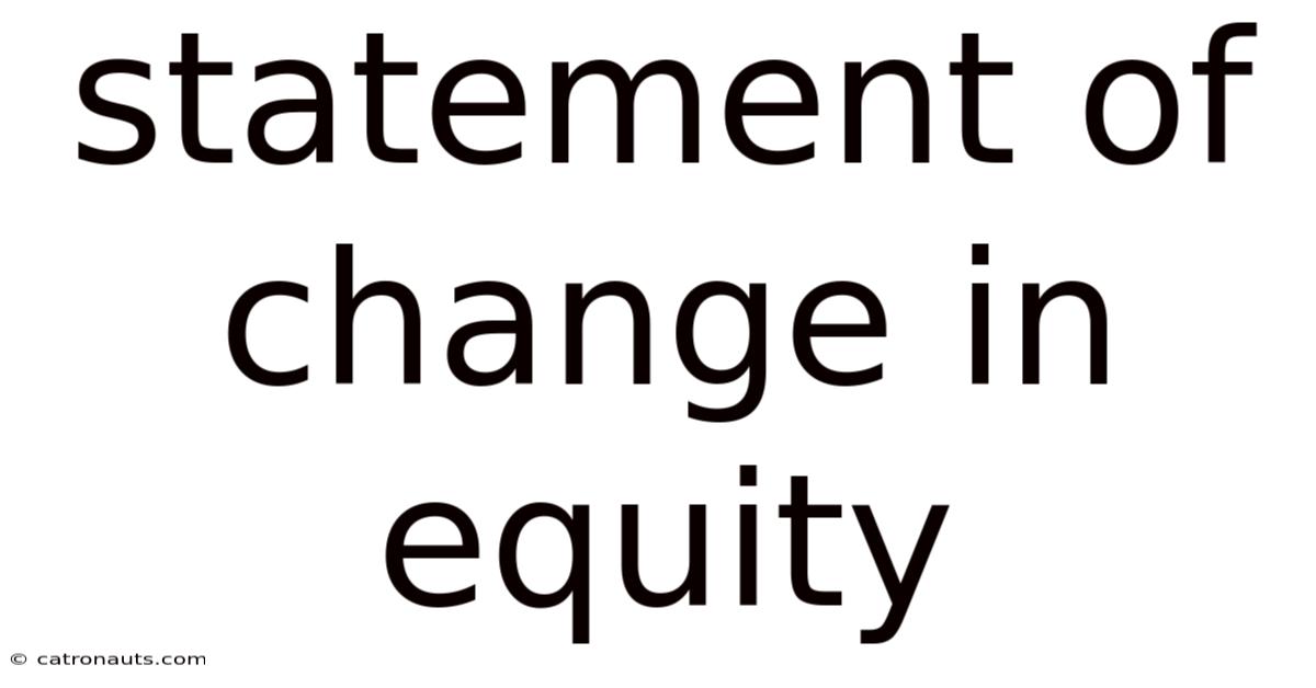 Statement Of Change In Equity