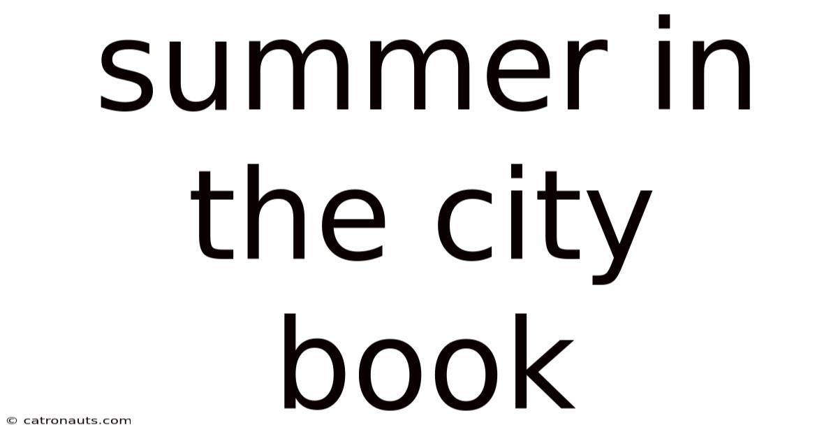 Summer In The City Book