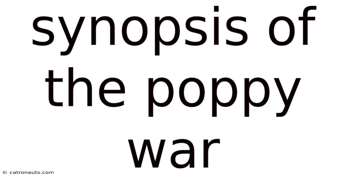 Synopsis Of The Poppy War