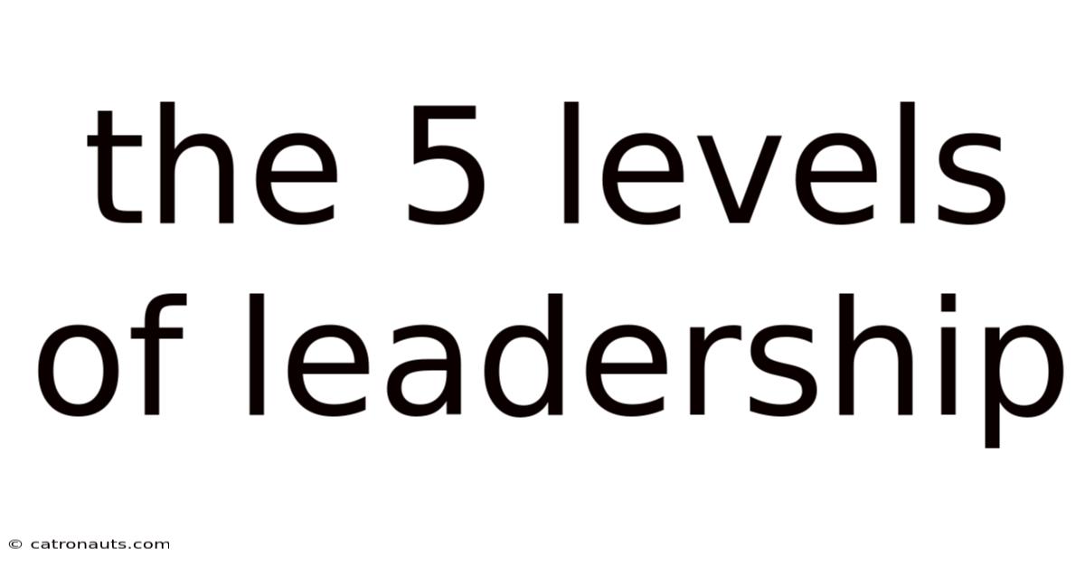 The 5 Levels Of Leadership