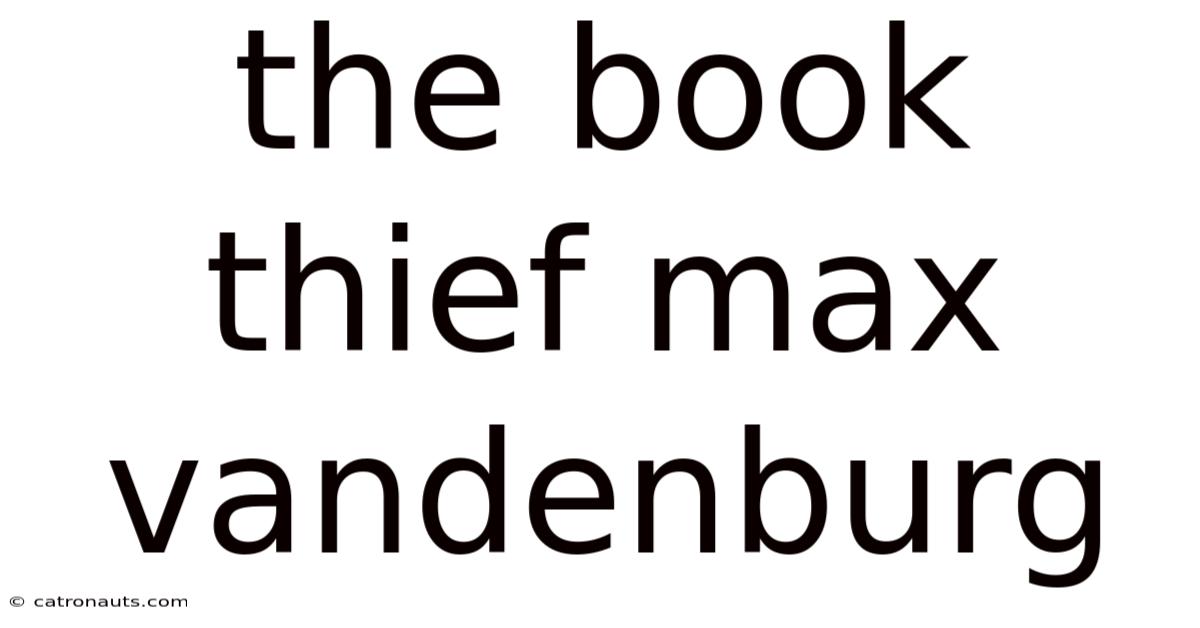 The Book Thief Max Vandenburg
