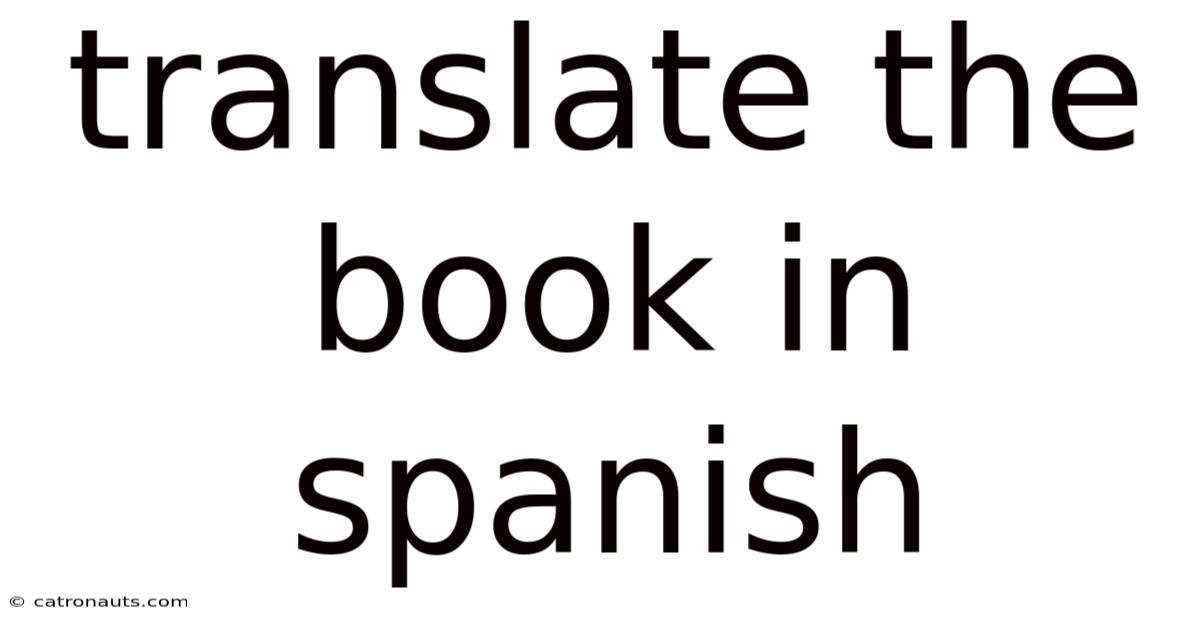 Translate The Book In Spanish