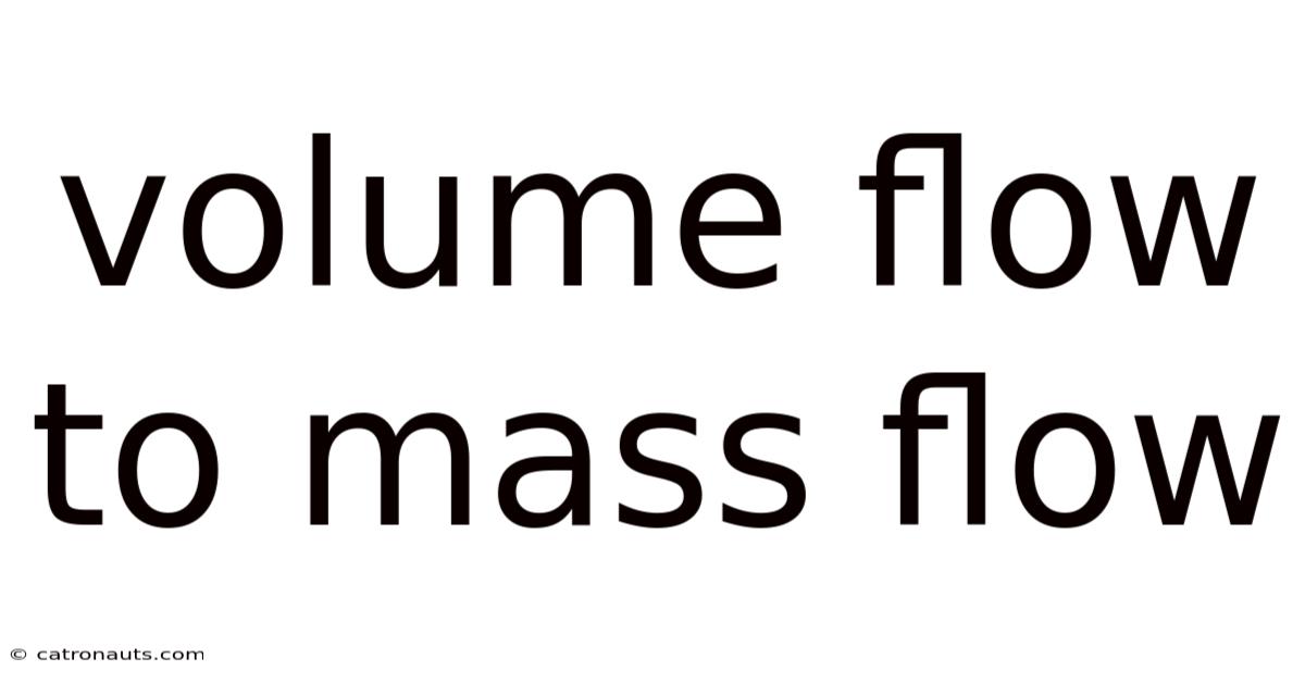 Volume Flow To Mass Flow