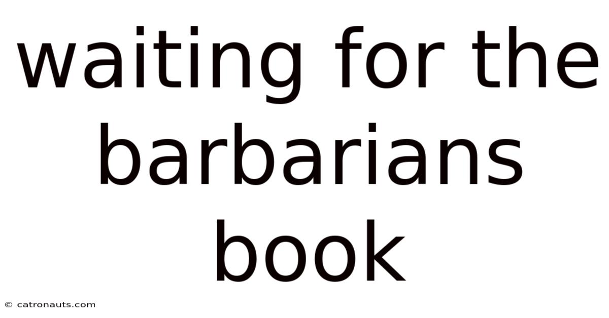 Waiting For The Barbarians Book