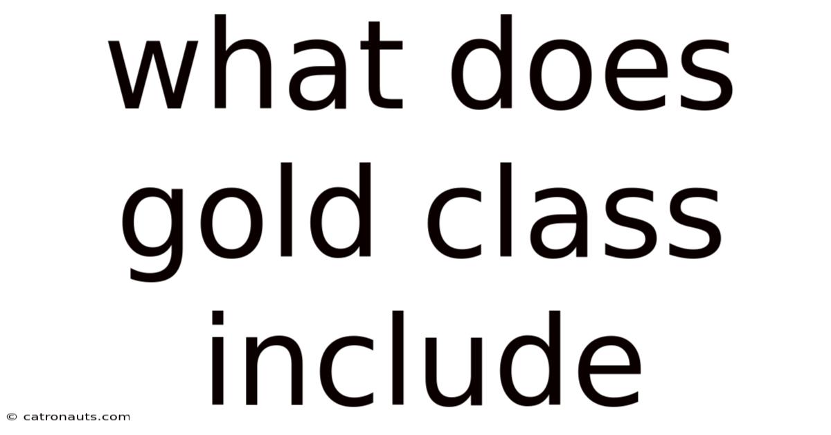 What Does Gold Class Include
