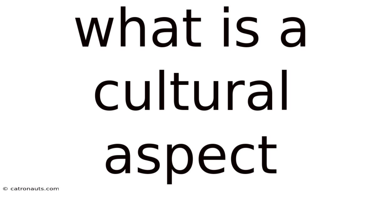 What Is A Cultural Aspect