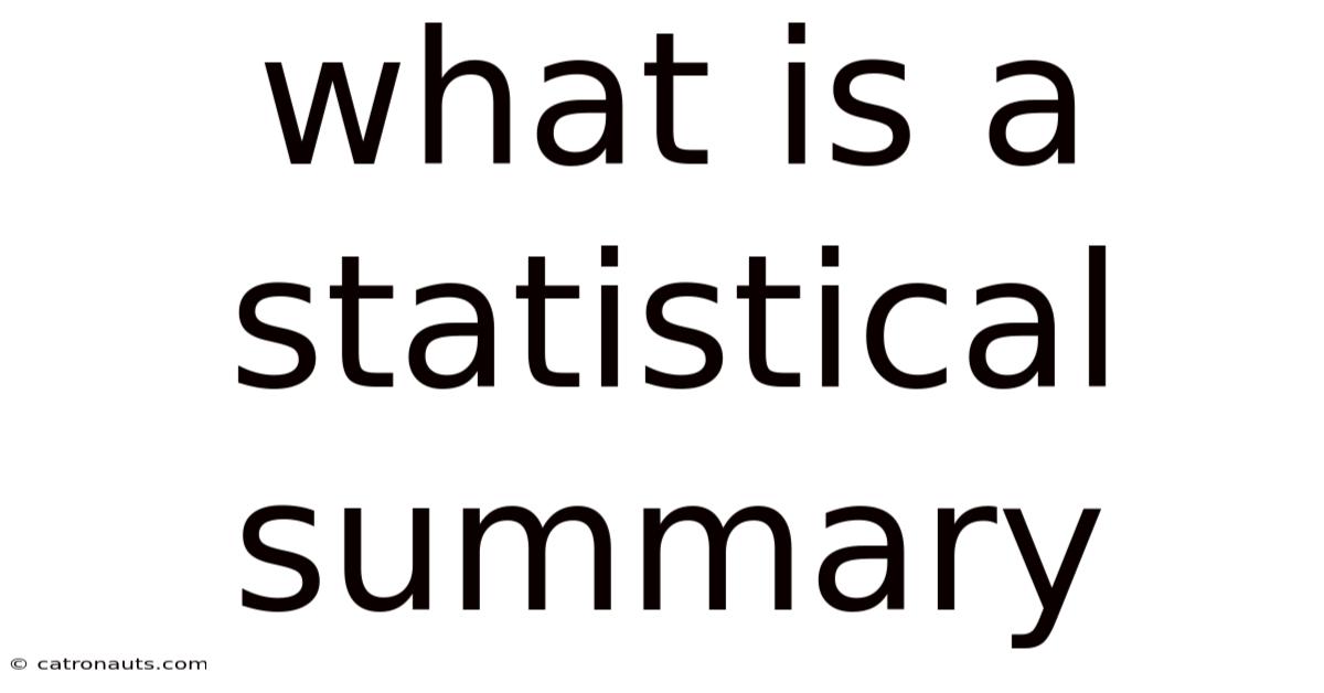 What Is A Statistical Summary