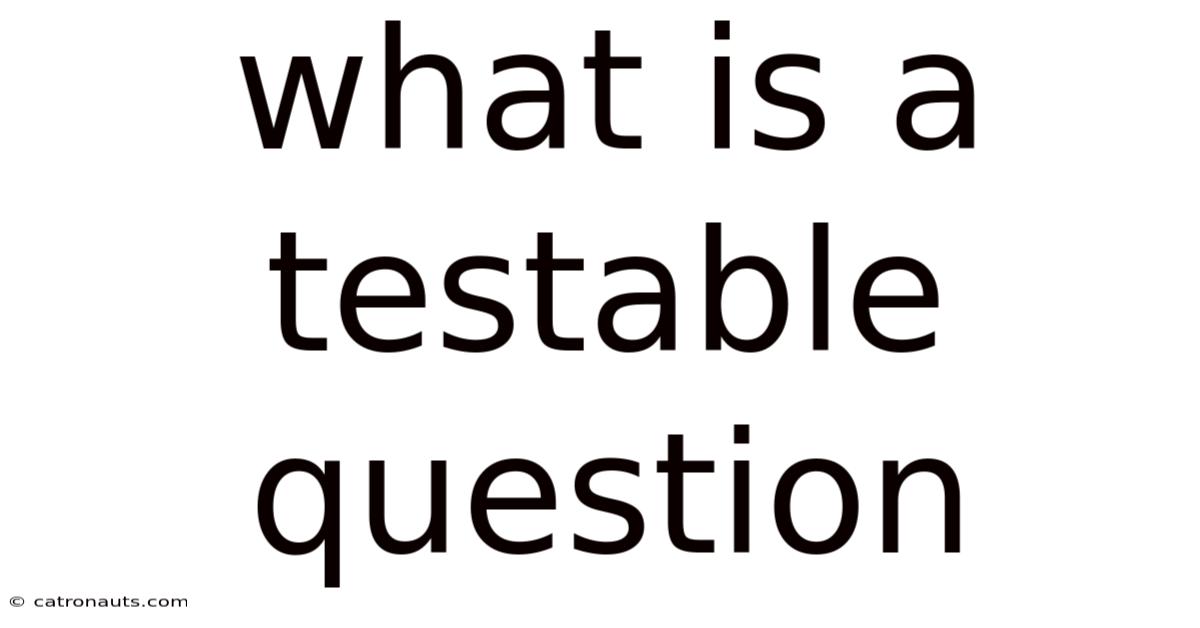 What Is A Testable Question