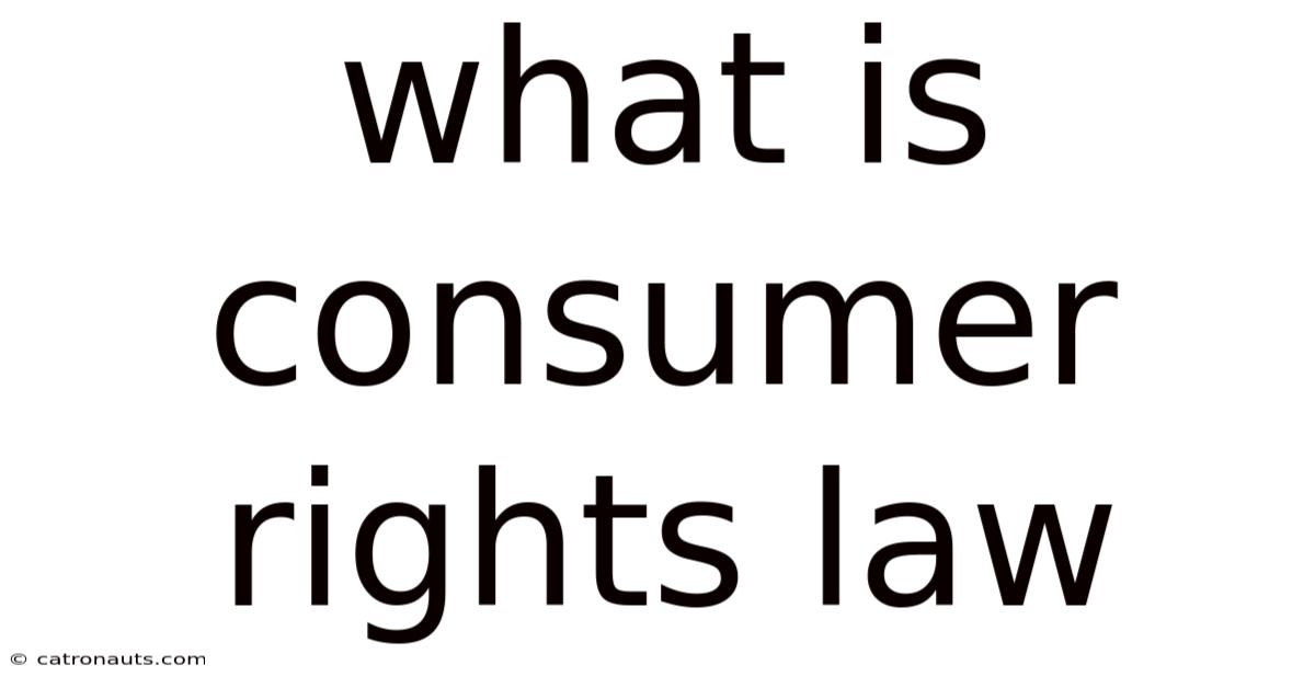 What Is Consumer Rights Law