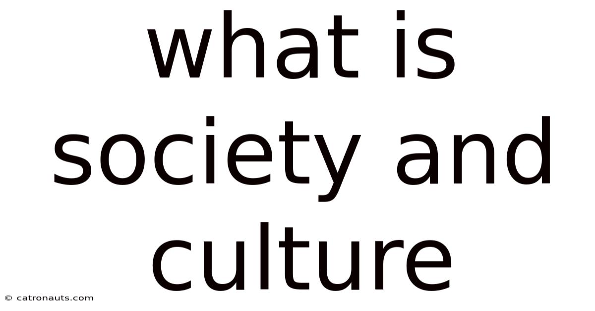 What Is Society And Culture