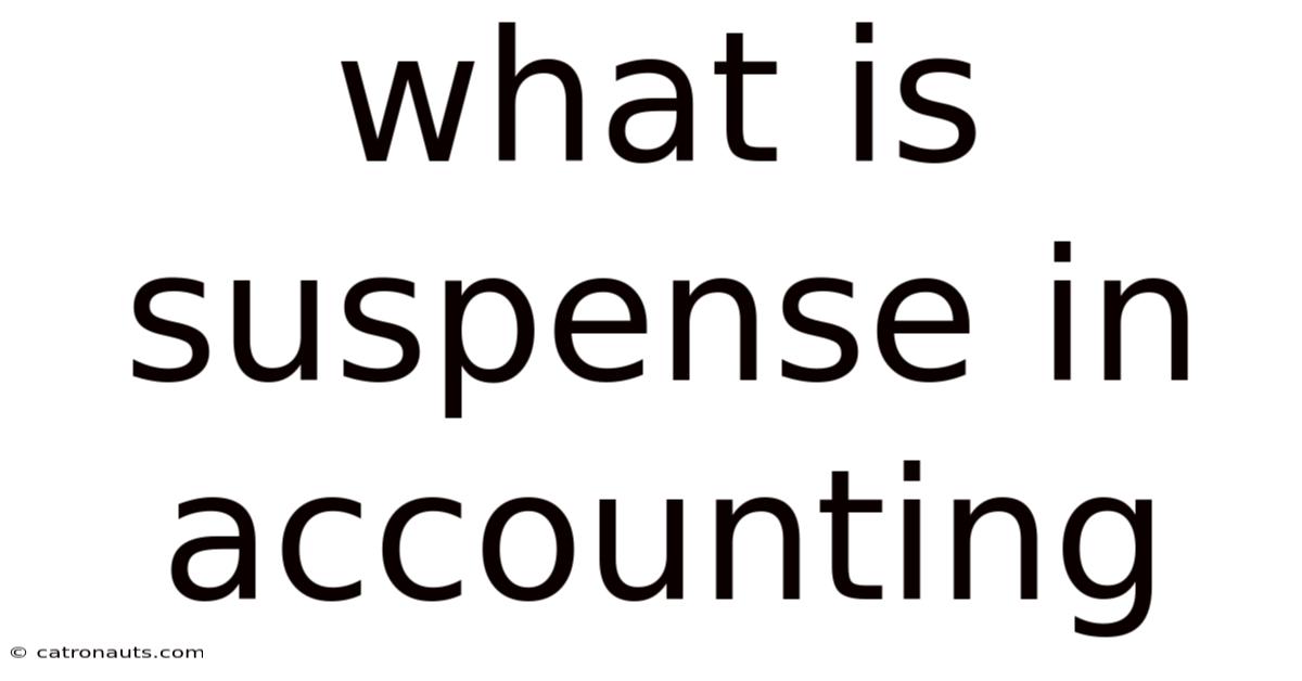 What Is Suspense In Accounting