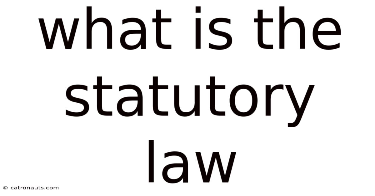 What Is The Statutory Law