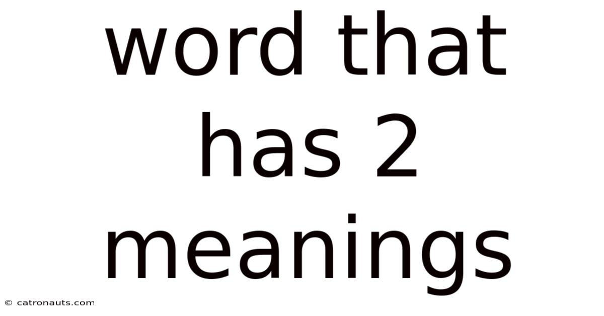 Word That Has 2 Meanings