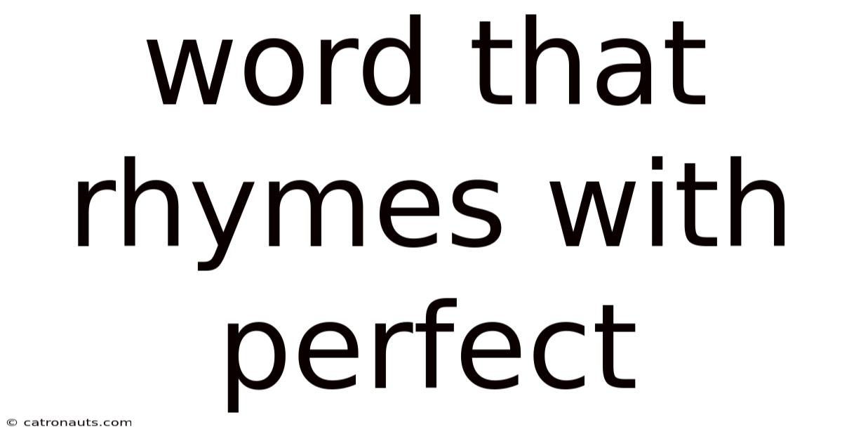 Word That Rhymes With Perfect