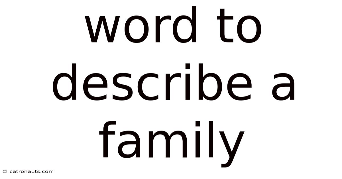 Word To Describe A Family