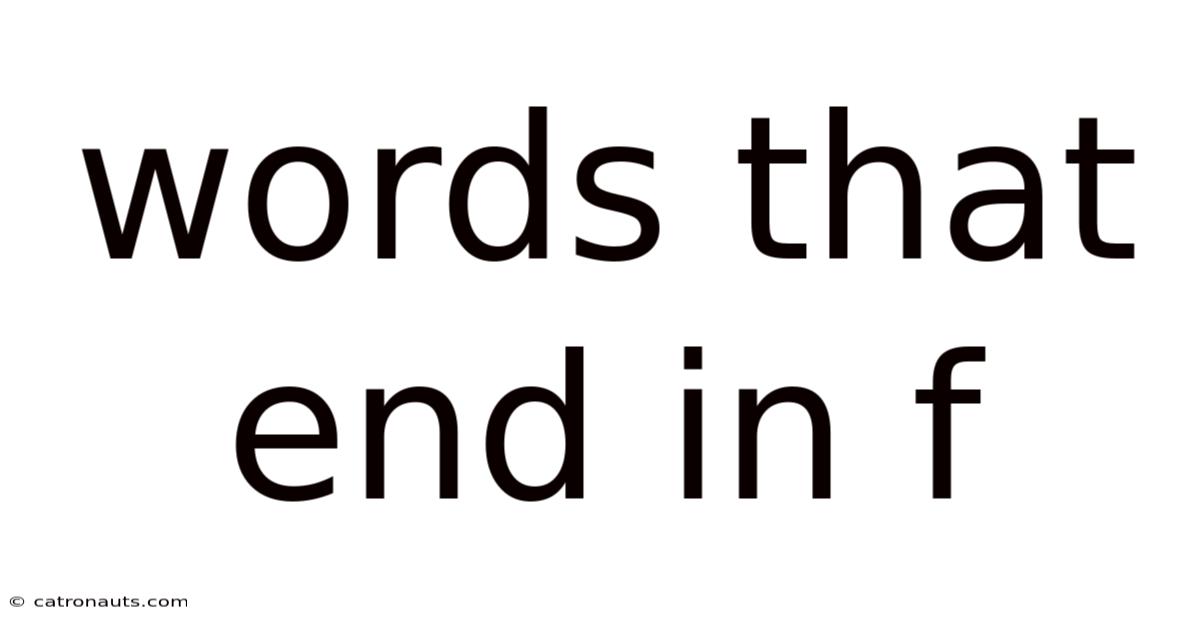 Words That End In F