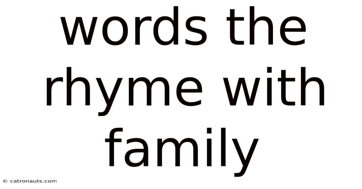 Words The Rhyme With Family